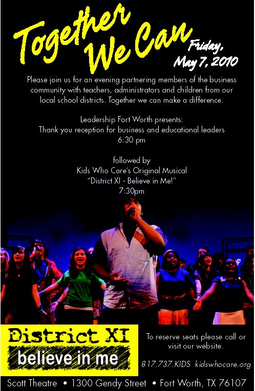 Kids Who Care delivers message of together we can in onstage production “District XI - Believe in Me!”
