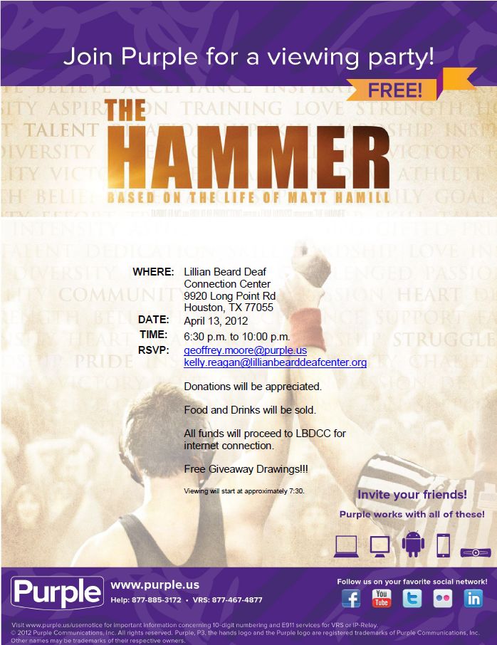 Watch The Hammer Movie at LBDCC Houston Deaf Network of Texas