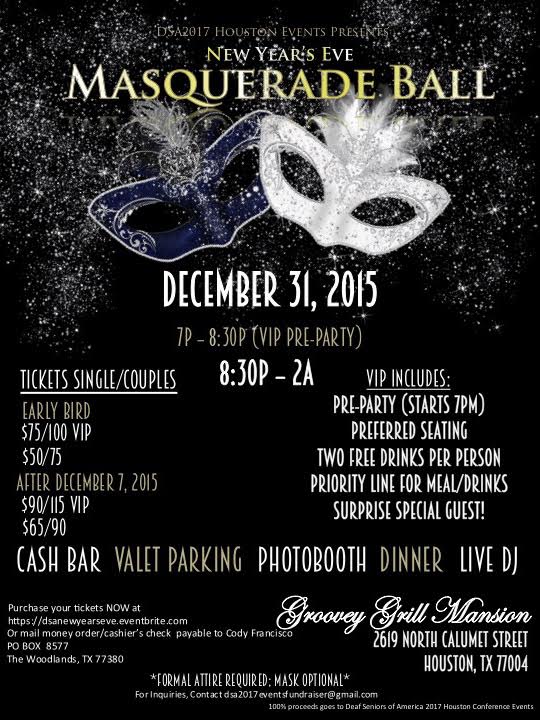Houston New Year’s Eve Masquerade Ball 2015 – Deaf Network of Texas