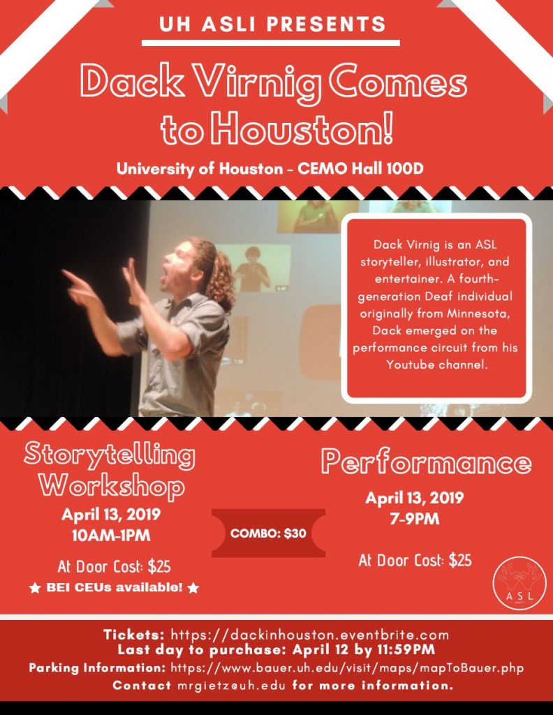 Dack Virnig Comes to Houston! – Deaf Network of Texas