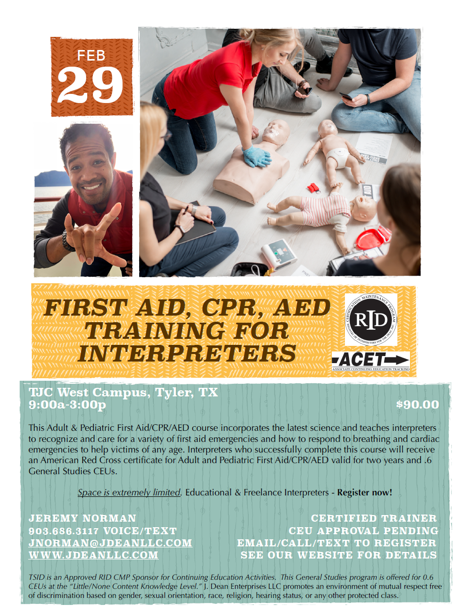 Adult And Pediatric First Aid/CPR/AED For Sign Language Interpreters 2 ...